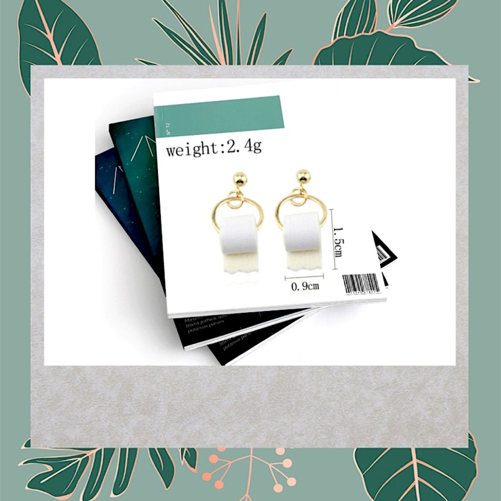 Women's Toilet Paper Roll & Holder Earrings